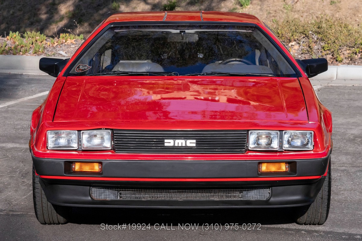 Red DeLorean DMC-12 front view